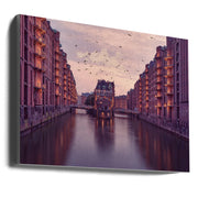 Wall Art City of Warehouses Hamburg Canvas-Canvas Print-DECOROLALA