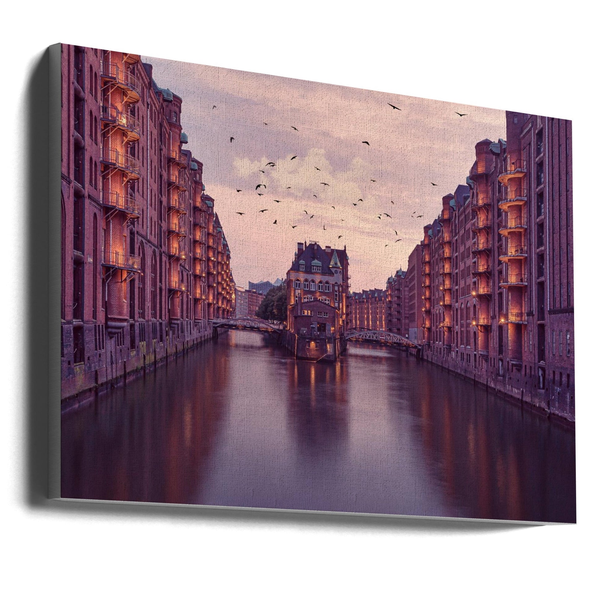 Wall Art City of Warehouses Hamburg Canvas-Canvas Print-DECOROLALA