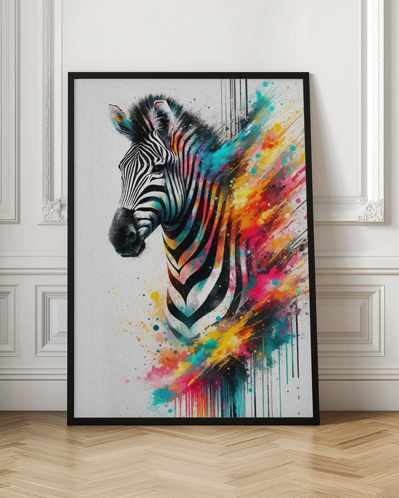 Wall Art Colorful Zebra by Andreas Magnusson-Canvas Print-DECOROLALA