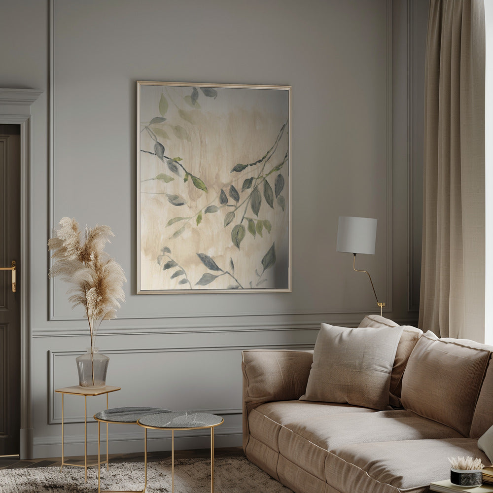 Wall Art Colour Washed Leaves No1 by Cartissi-Canvas Print-DECOROLALA