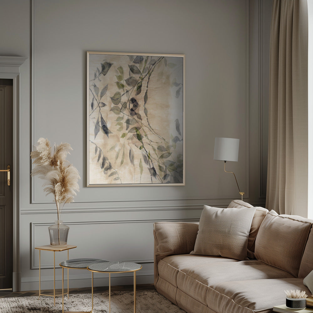 Wall Art Colour Washed Leaves No3 by Cartissi-Canvas Print-DECOROLALA