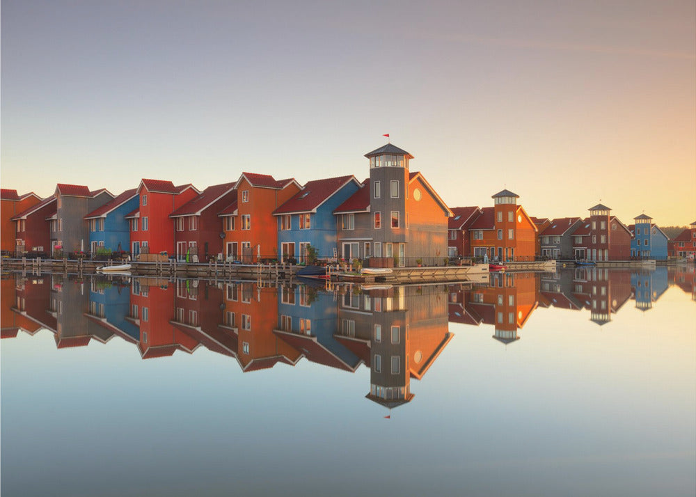 Wall Art Colourful village-canvas-DECOROLALA