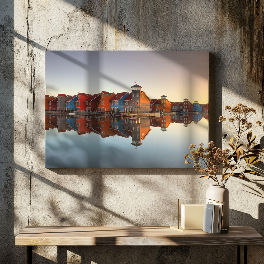 Wall Art Colourful village-canvas-DECOROLALA
