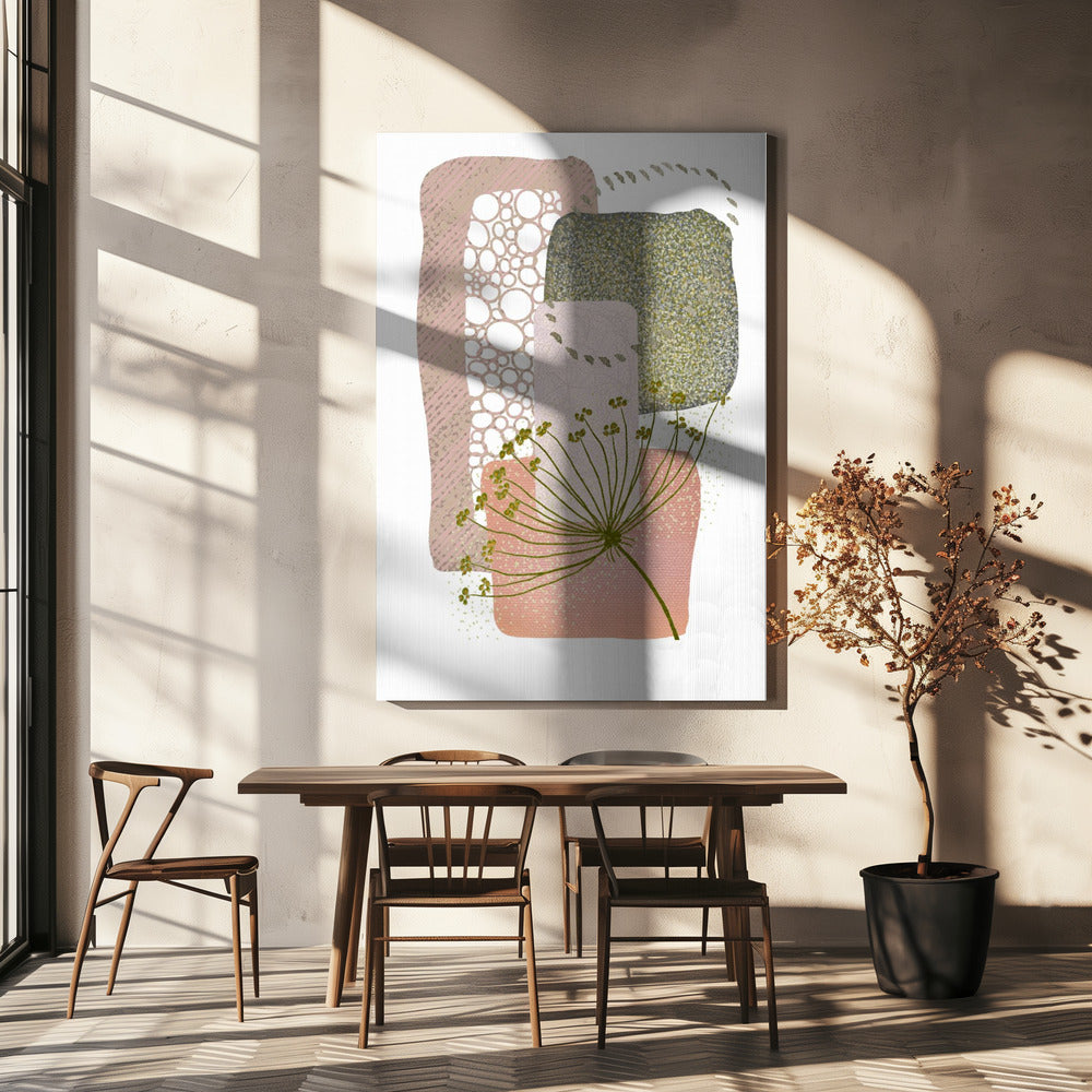 Wall Art Delicate Pink and Green-2 by Sally Ann Moss-canvas-DECOROLALA
