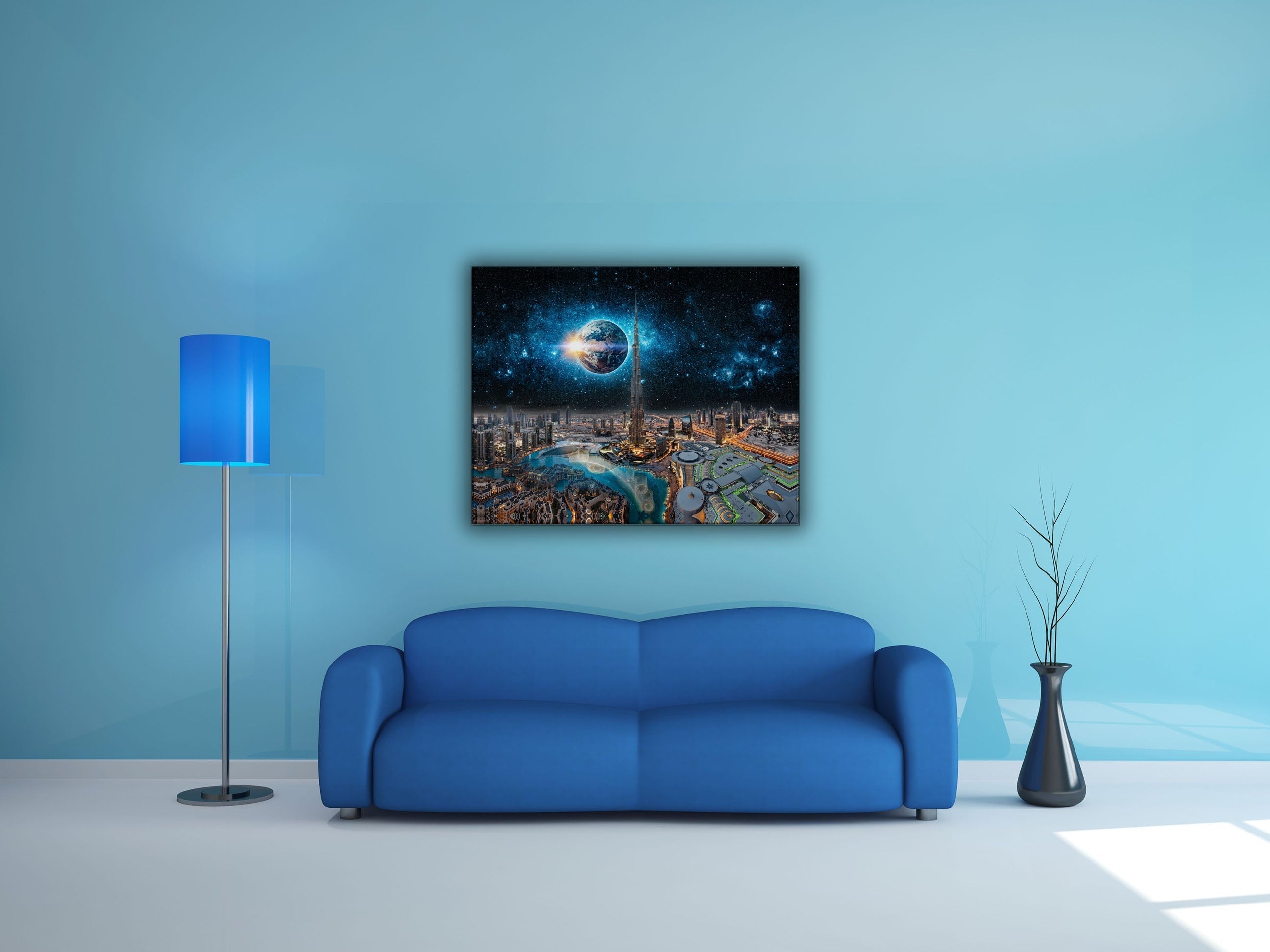 Wall Art Dubai Skyline Canvas Print-Wall Art-DECOROLALA
