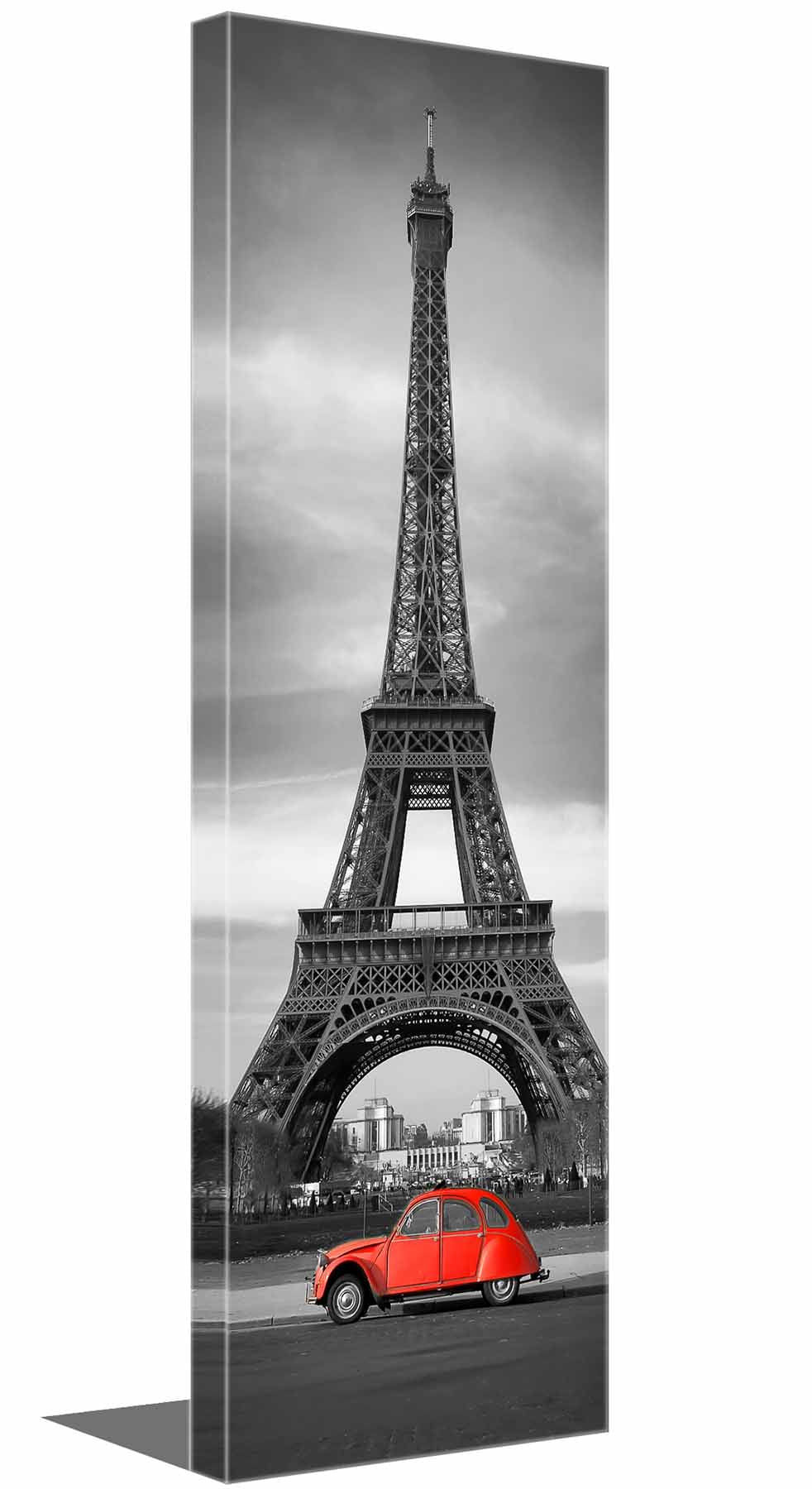 Wall Art Eiffel Tower Black, White and Red-Canvas city Skyline-Wall Art-DECOROLALA
