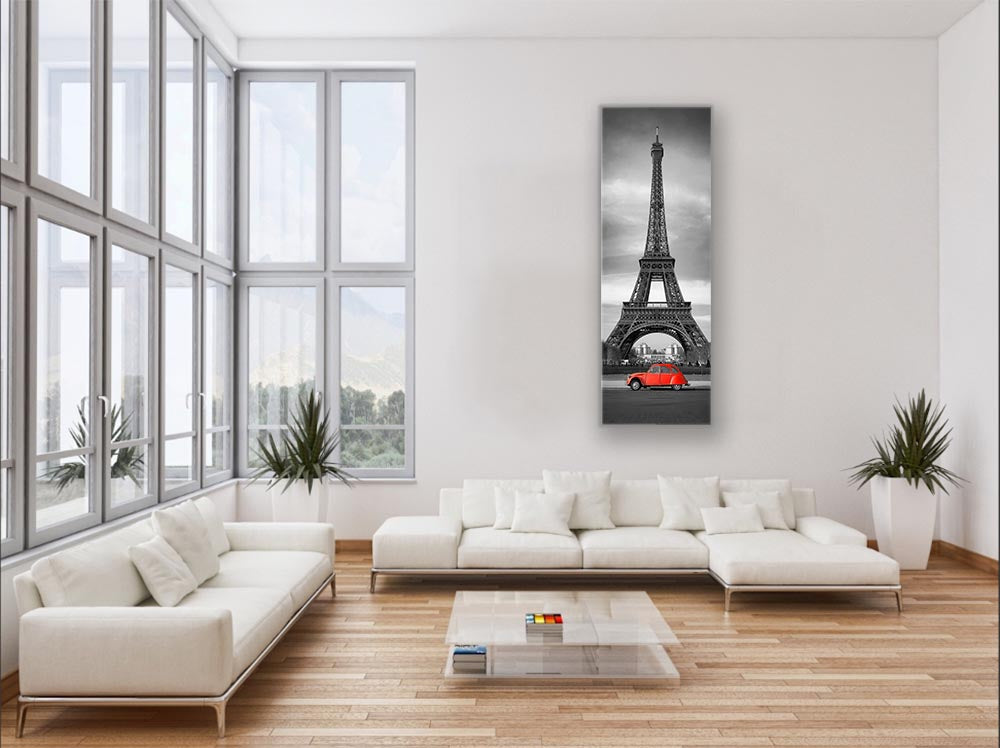 Wall Art Eiffel Tower Black, White and Red-Canvas city Skyline-Wall Art-DECOROLALA