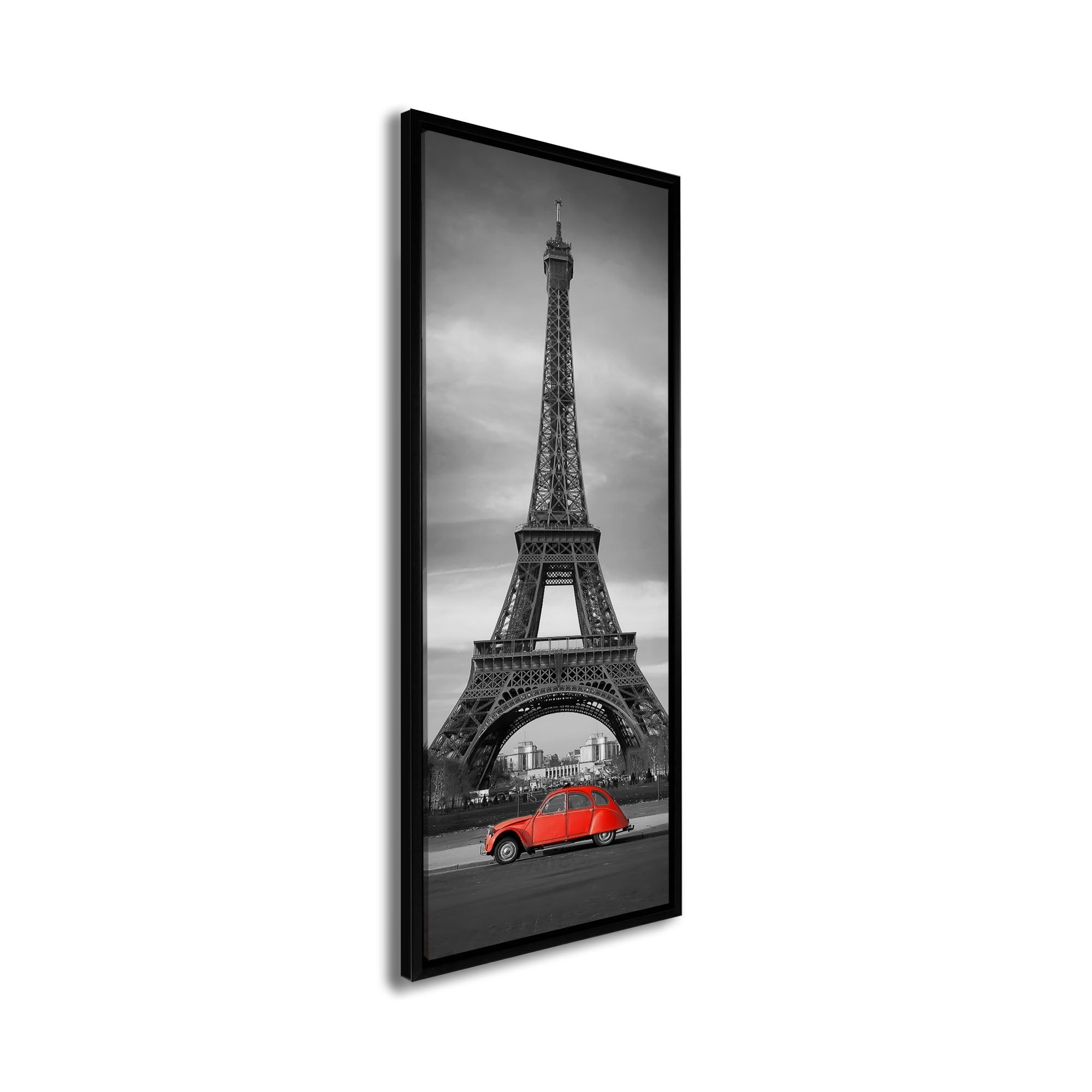 Wall Art Eiffel Tower Black, White and Red-Canvas city Skyline-Wall Art-DECOROLALA