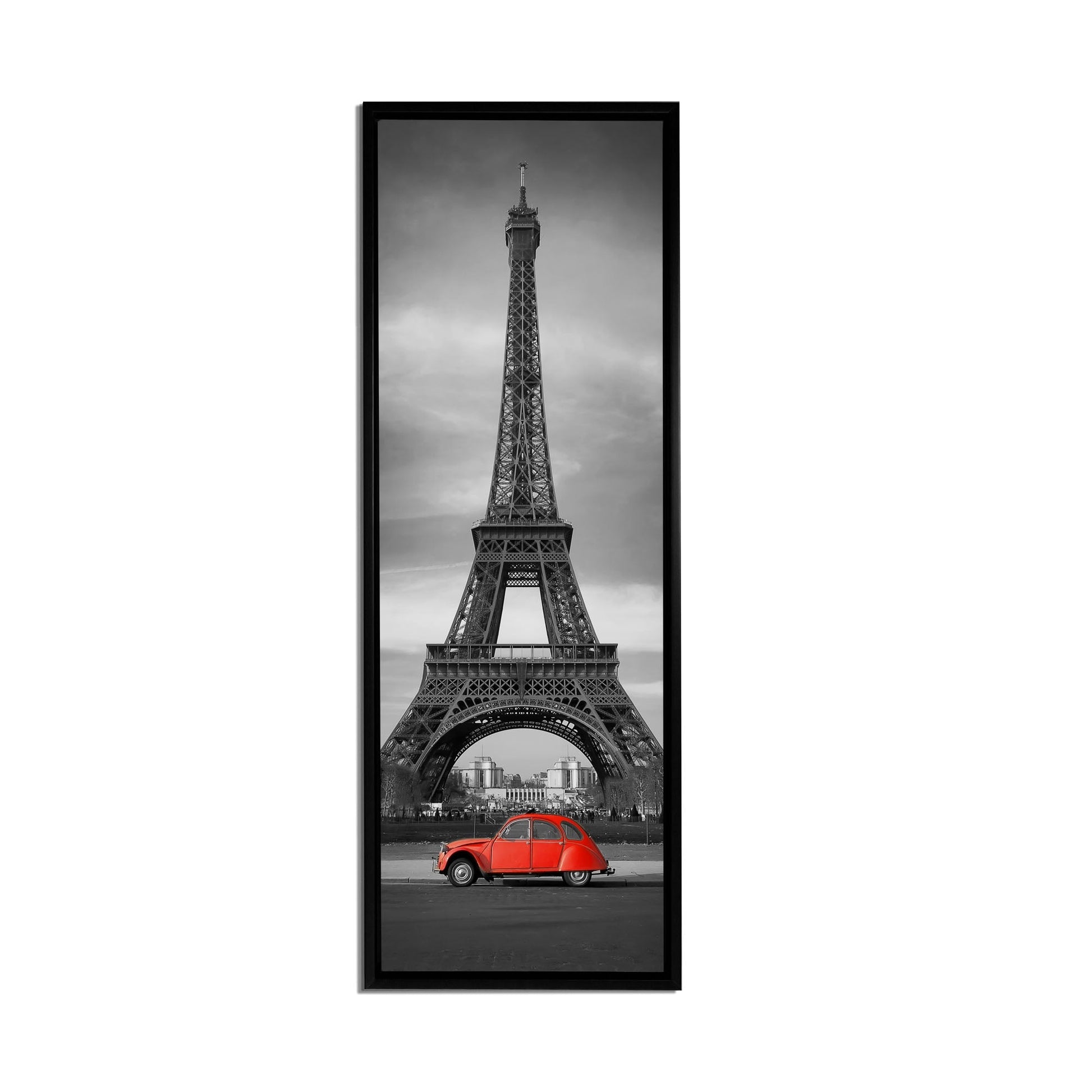 Wall Art Eiffel Tower Black, White and Red-Canvas city Skyline-Wall Art-DECOROLALA