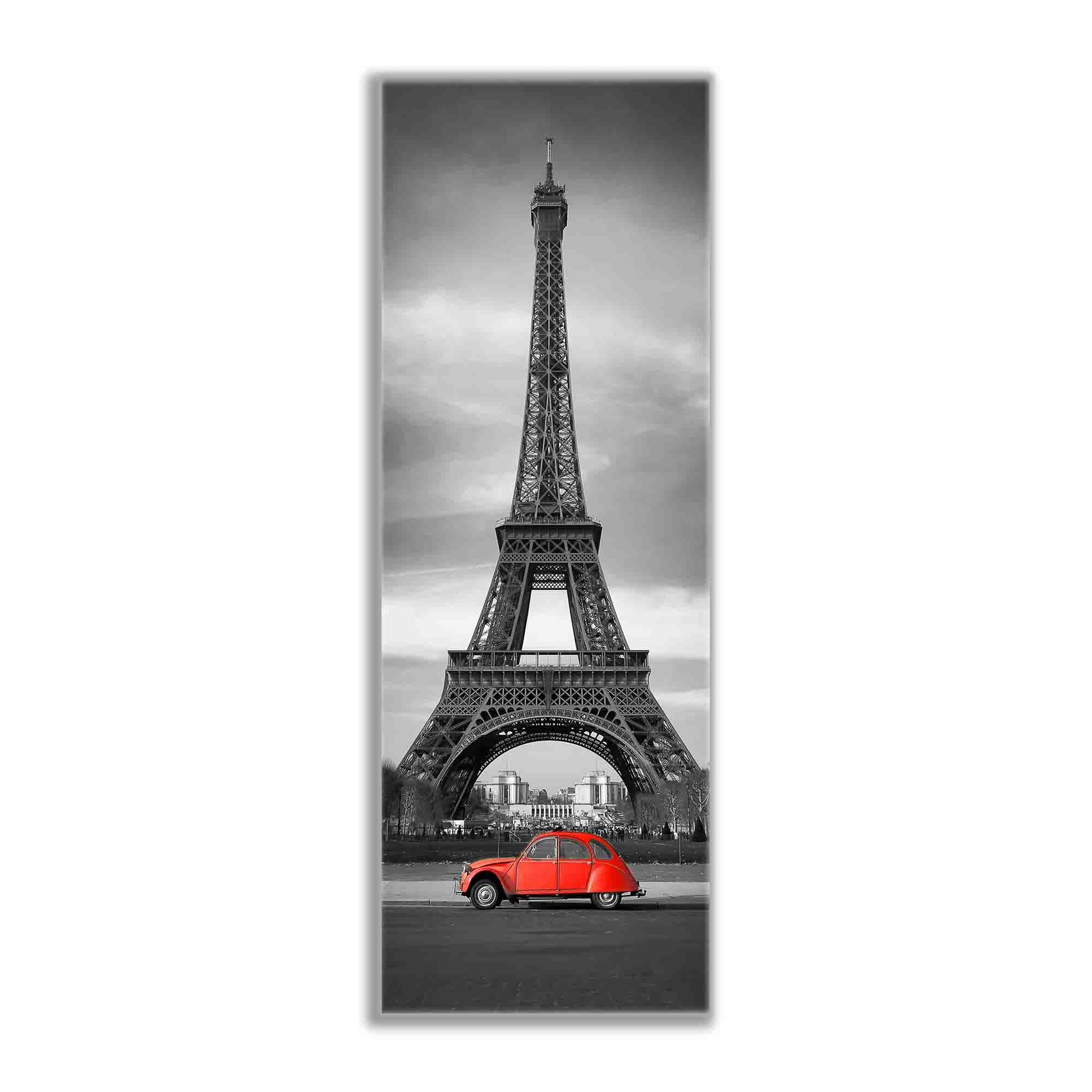 Wall Art Eiffel Tower Black, White and Red-Canvas city Skyline-Wall Art-DECOROLALA