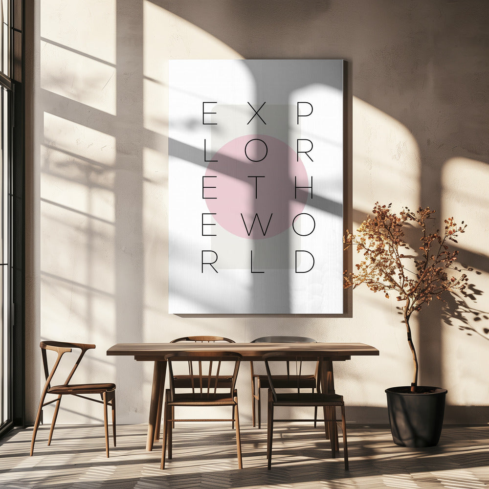 Wall Art Explore the World Pink by Melanie Viola-canvas-DECOROLALA