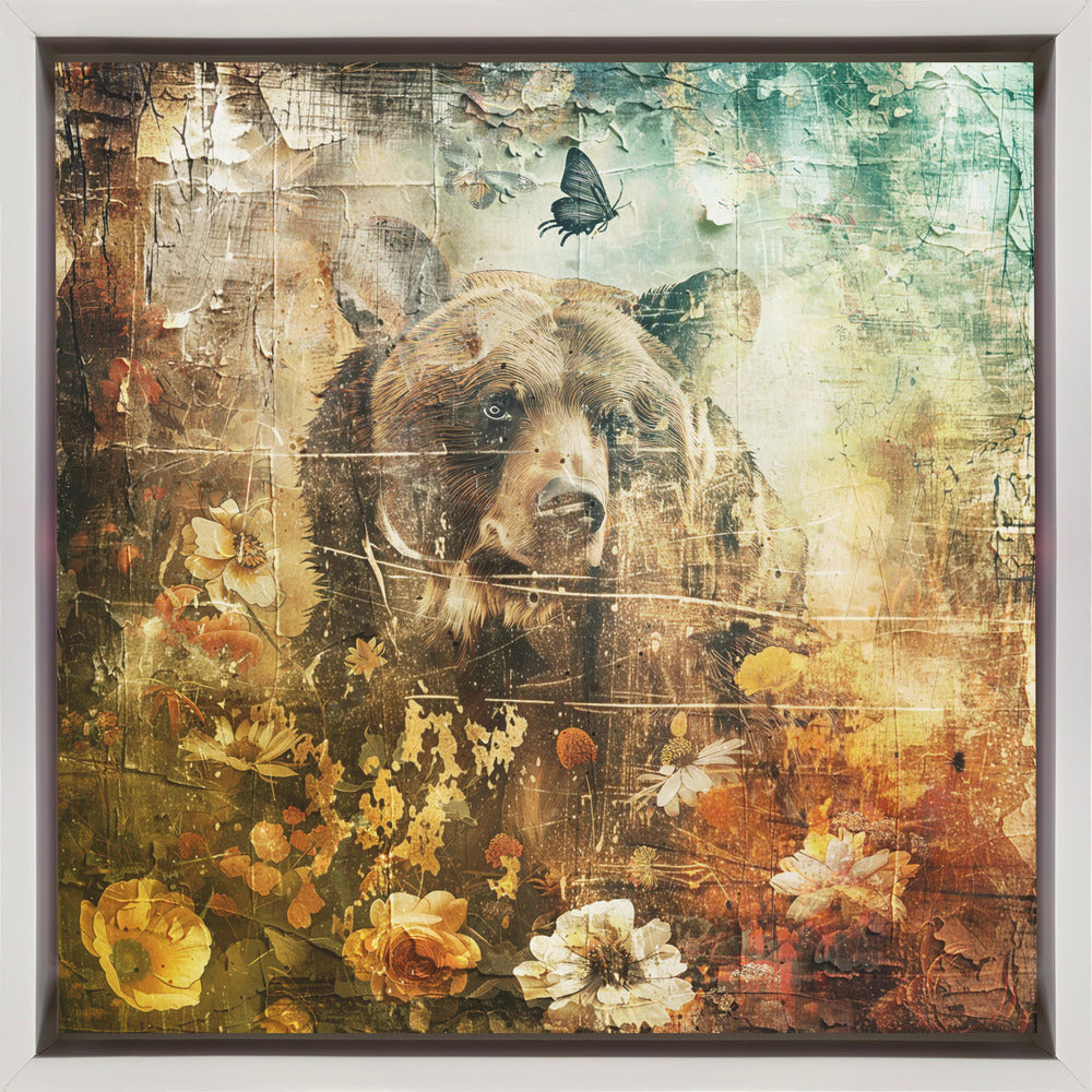 Wall Art Floral Animals Vintage Illustration 06-canvas-DECOROLALA