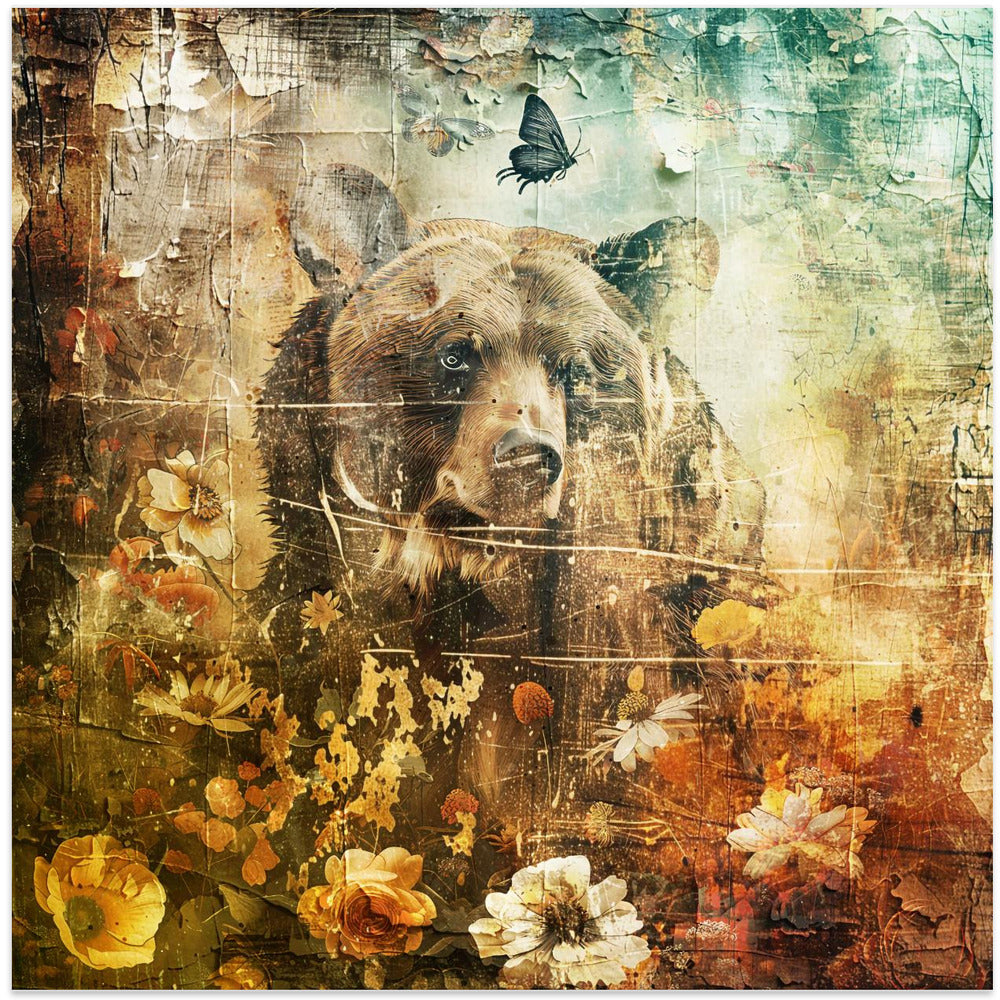 Wall Art Floral Animals Vintage Illustration 06-canvas-DECOROLALA