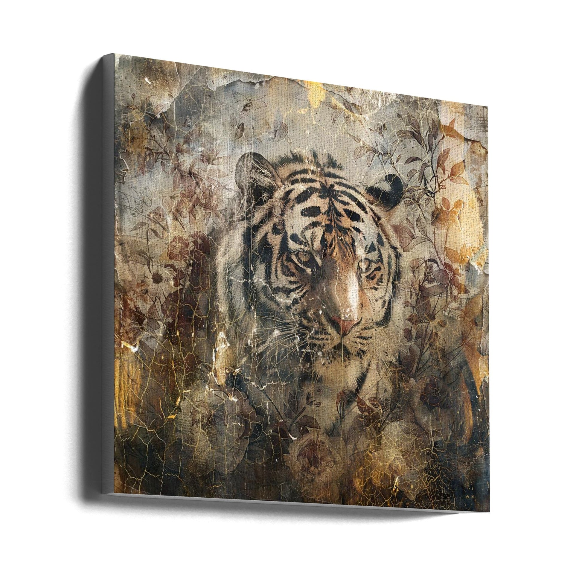 Wall Art Floral Animals Vintage Illustration 27-canvas-DECOROLALA