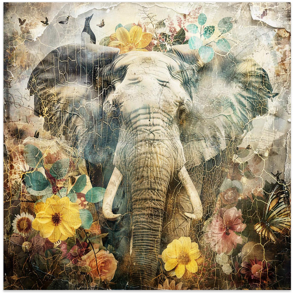 Wall Art Floral Animals Vintage Illustration-canvas-DECOROLALA
