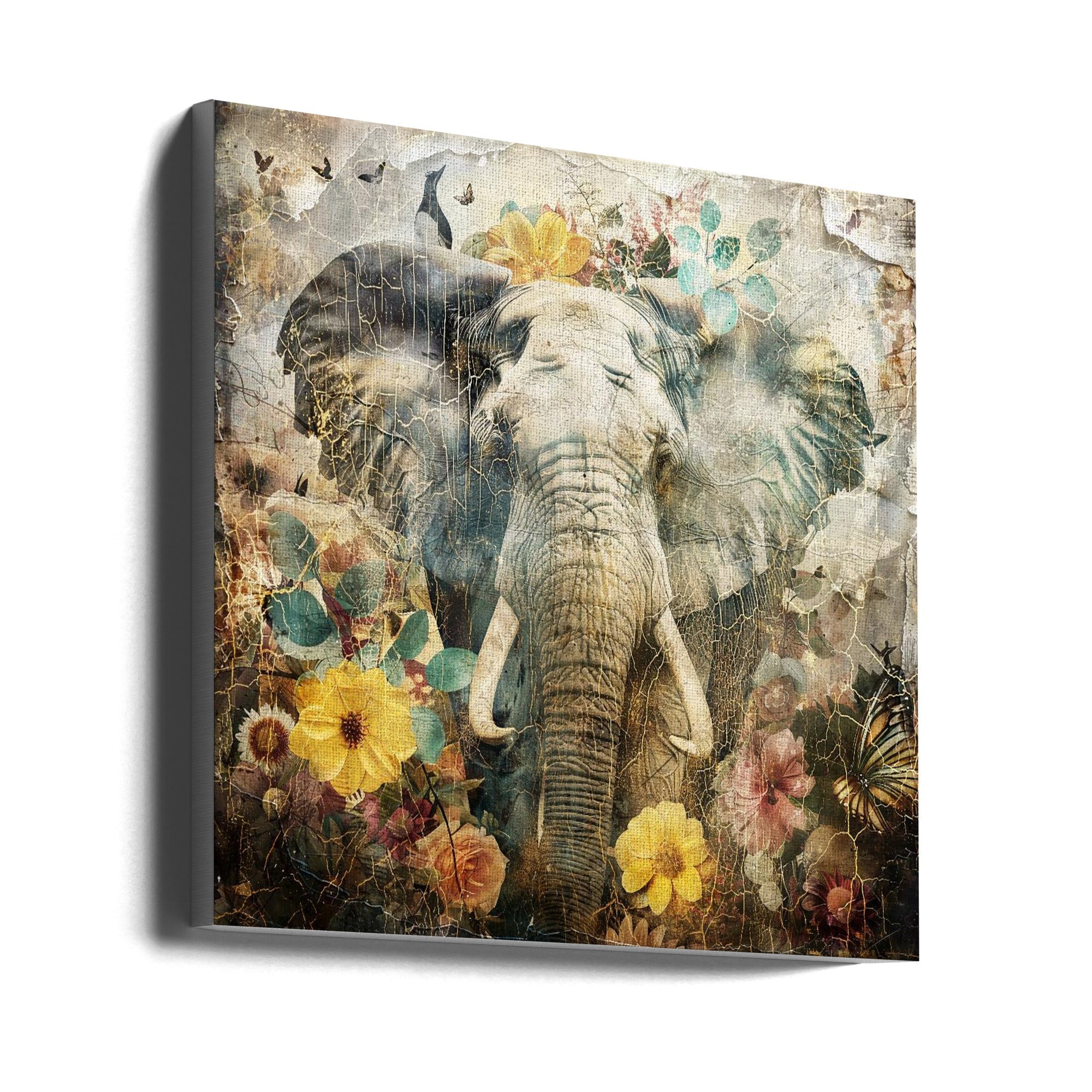 Wall Art Floral Animals Vintage Illustration-canvas-DECOROLALA