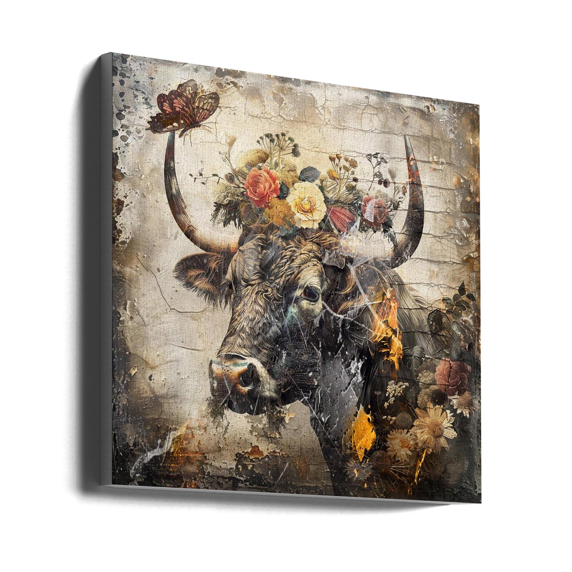 Wall Art Floral Animals Vintage Illustration-canvas-DECOROLALA