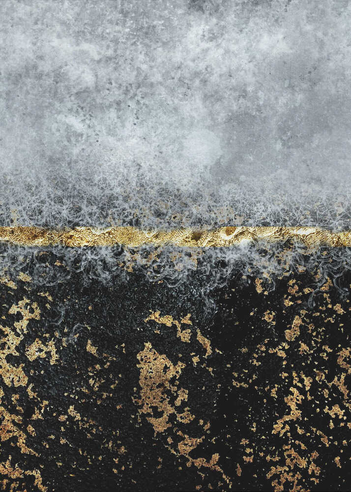 Wall Art Gold Black Abstract by Bilge Paksoylu-canvas prints-DECOROLALA