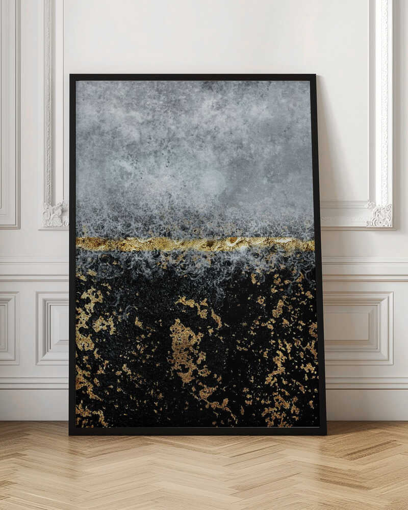 Wall Art Gold Black Abstract by Bilge Paksoylu-canvas prints-DECOROLALA