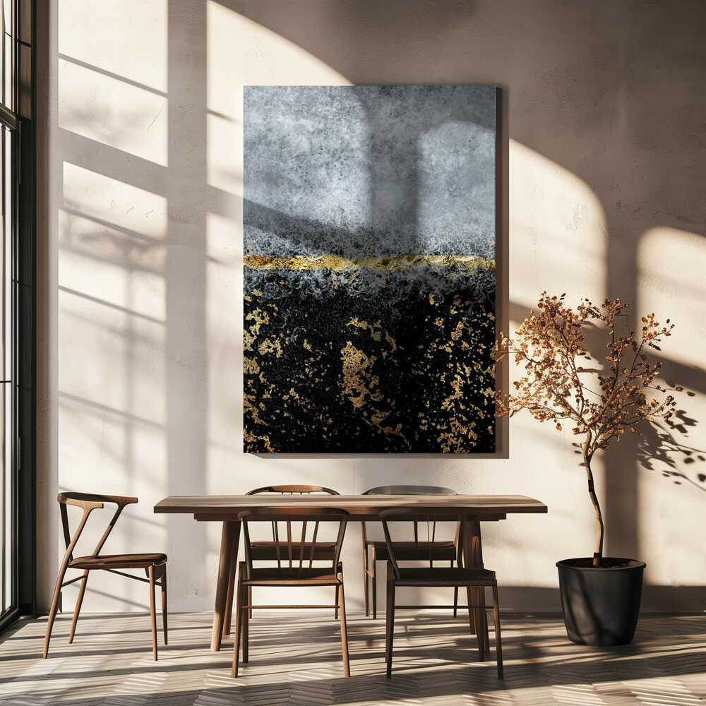 Wall Art Gold Black Abstract by Bilge Paksoylu-canvas prints-DECOROLALA