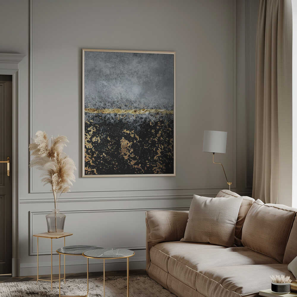 Wall Art Gold Black Abstract by Bilge Paksoylu-canvas prints-DECOROLALA