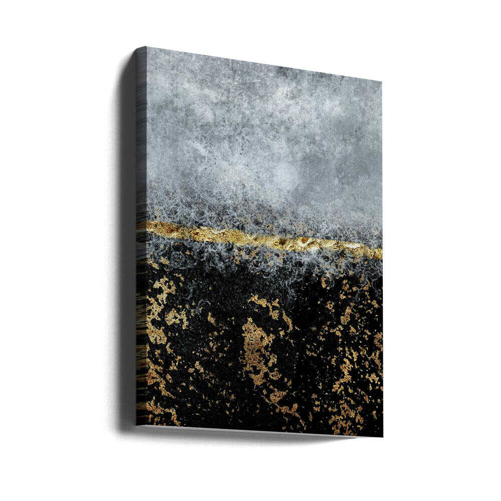 Wall Art Gold Black Abstract by Bilge Paksoylu-canvas prints-DECOROLALA