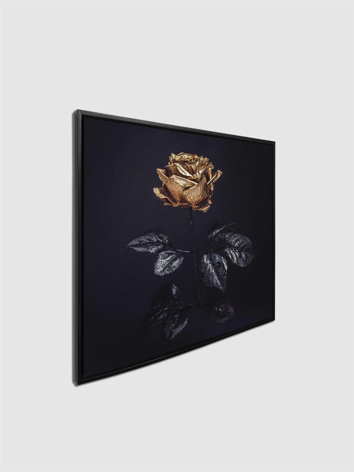 Wall Art Gold Rose Canvas Print 36x36-Wall Art-DECOROLALA