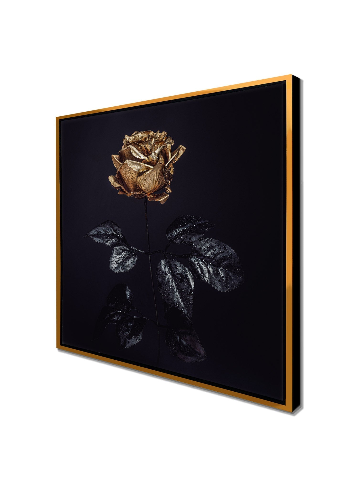 Wall Art Gold Rose Canvas Print 36x36-Wall Art-DECOROLALA