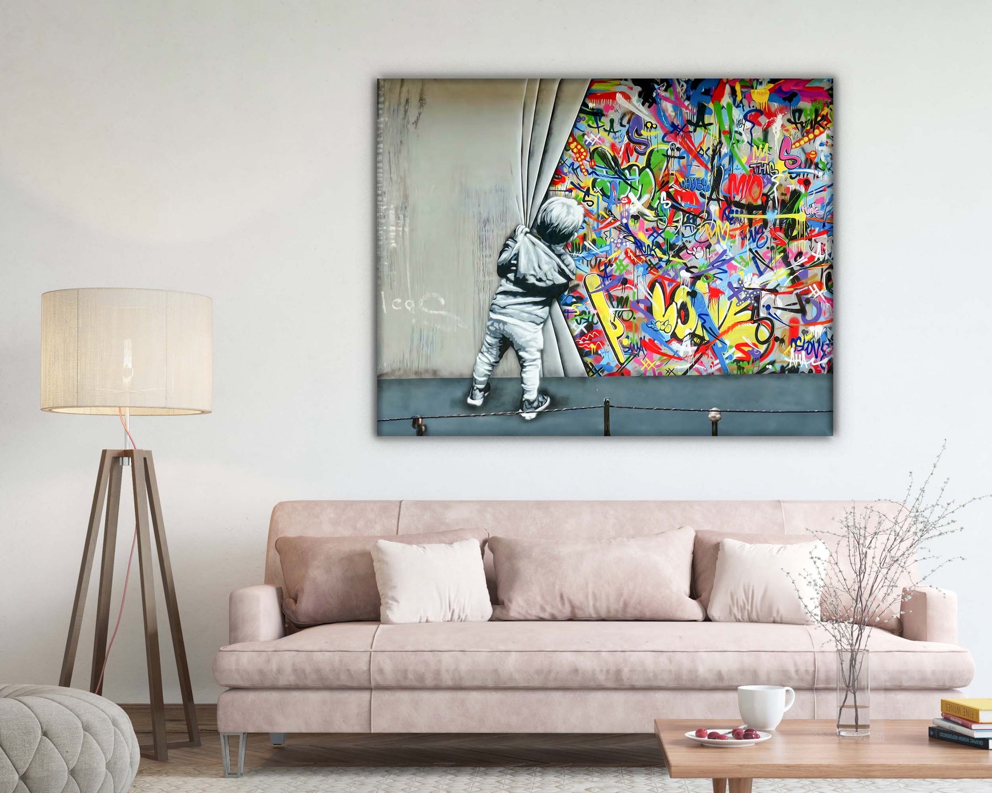 Wall Art Graffiti Canvas Print 48x36 Inch-Wall Art-DECOROLALA