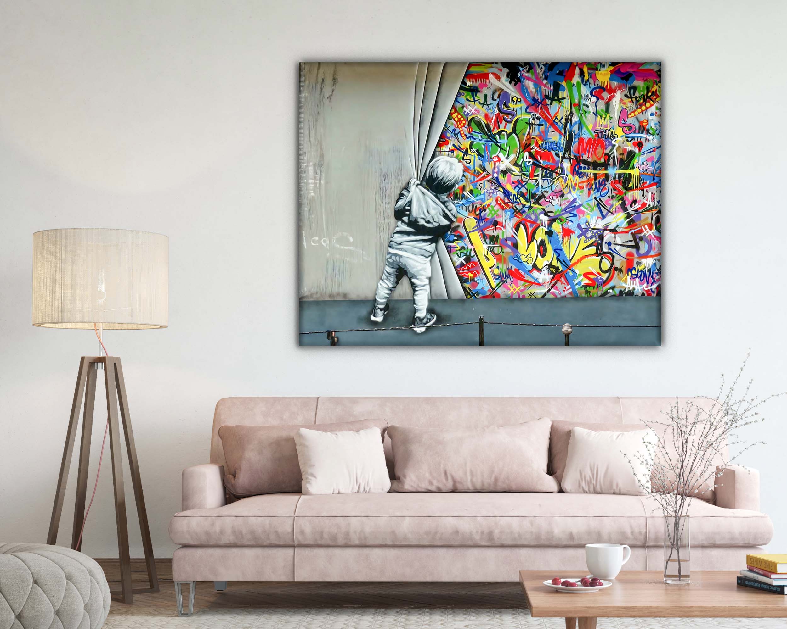 Wall Art Graffiti Canvas Print 48x36 Inch-Wall Art-DECOROLALA