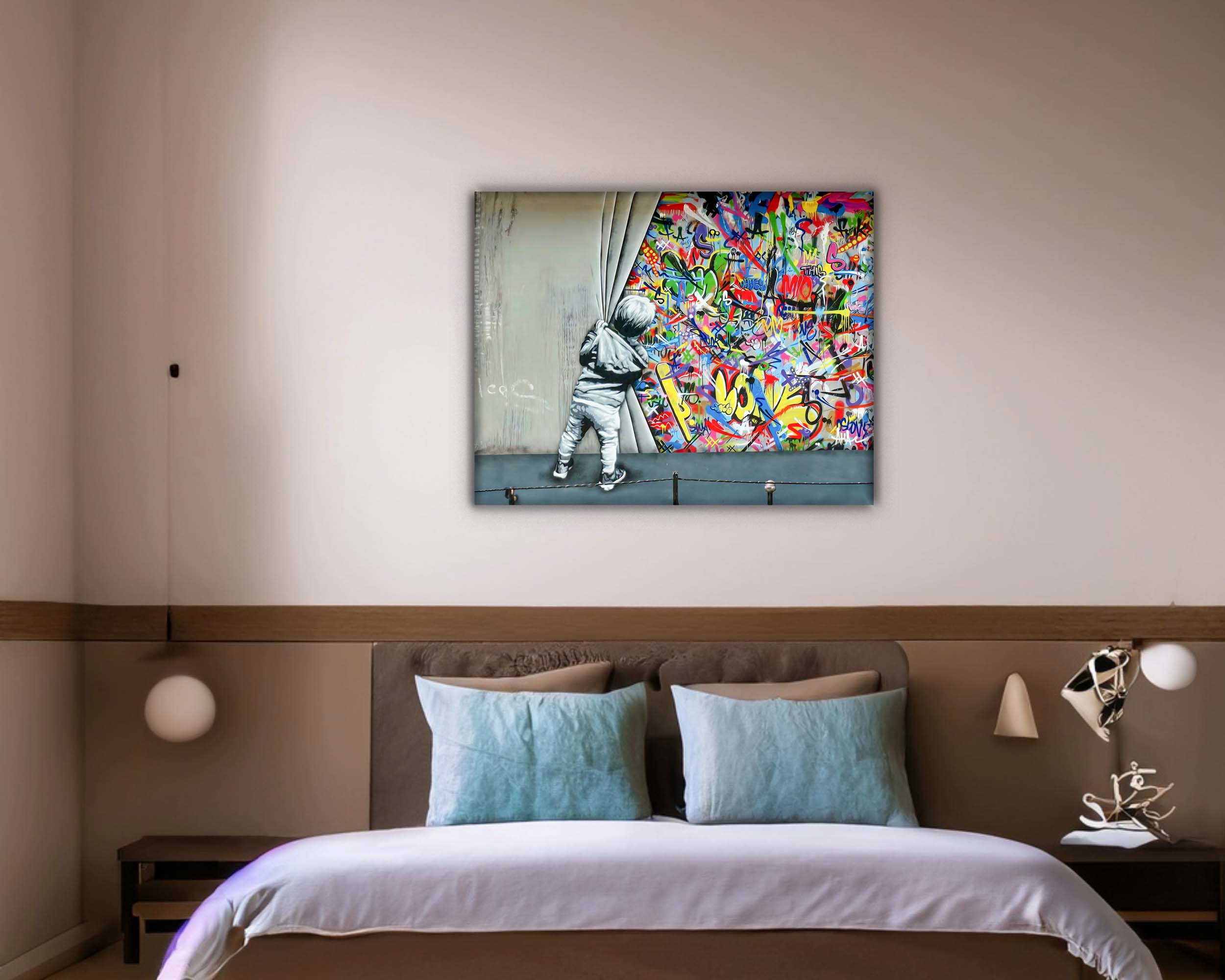 Wall Art Graffiti Canvas Print 48x36 Inch-Wall Art-DECOROLALA