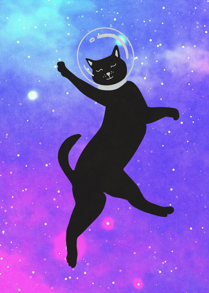 Wall Art Happy Space Cat by Raissa Oltmanns-Canvas Print-DECOROLALA