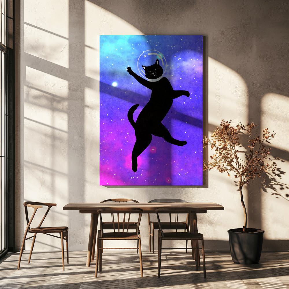 Wall Art Happy Space Cat by Raissa Oltmanns-Canvas Print-DECOROLALA