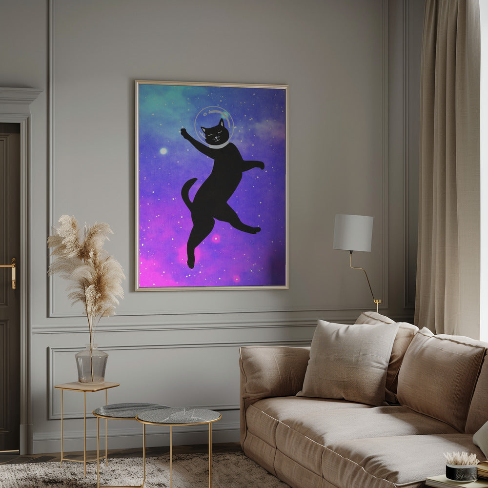 Wall Art Happy Space Cat by Raissa Oltmanns-Canvas Print-DECOROLALA