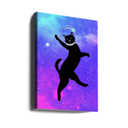 Wall Art Happy Space Cat by Raissa Oltmanns-Canvas Print-DECOROLALA