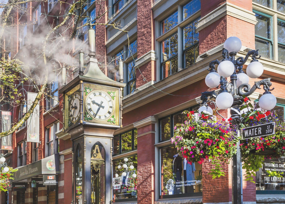 Wall Art Historic Gastown Steam Clock Vancouver-Canvas Print-DECOROLALA