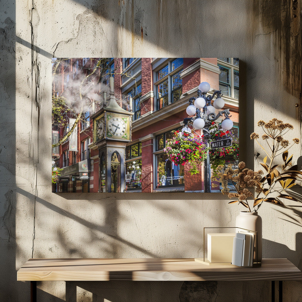 Wall Art Historic Gastown Steam Clock Vancouver-Canvas Print-DECOROLALA