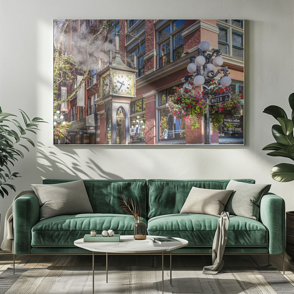 Wall Art Historic Gastown Steam Clock Vancouver-Canvas Print-DECOROLALA
