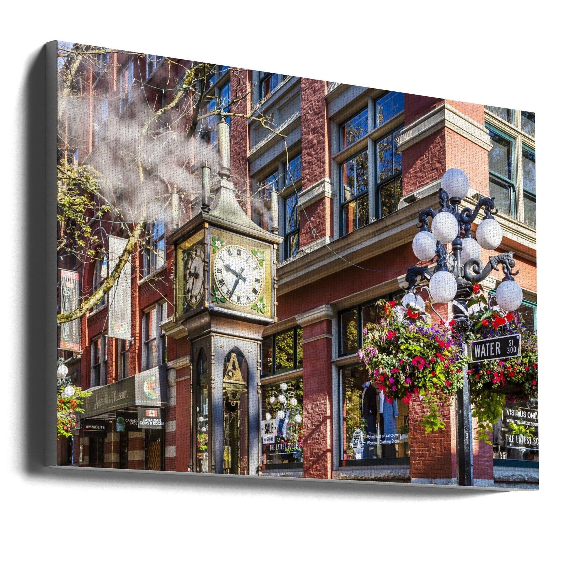 Wall Art Historic Gastown Steam Clock Vancouver-Canvas Print-DECOROLALA