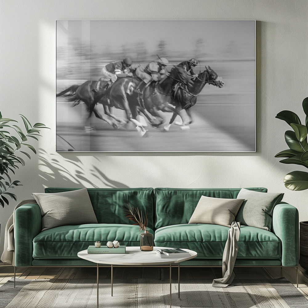 Wall Art Horse Racing Canvas Print by Leeian Dai-Canvas Print-DECOROLALA