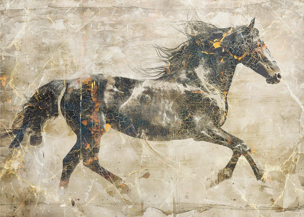 Wall Art Horse Vintage Illustration by Rafal Kulik-canvas-DECOROLALA