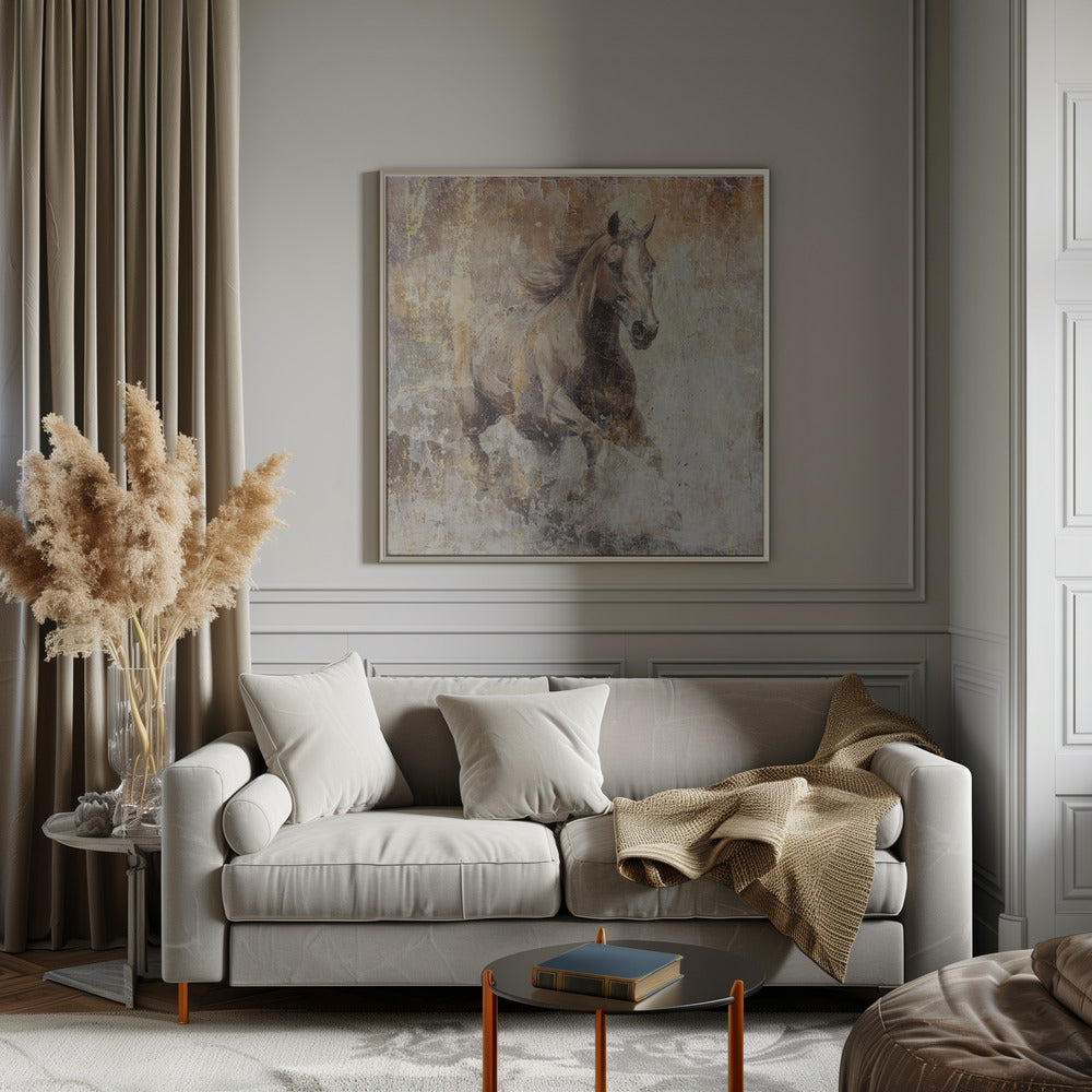 Wall Art Horse Vintage Illustration by Rafal Kulik-canvas-DECOROLALA