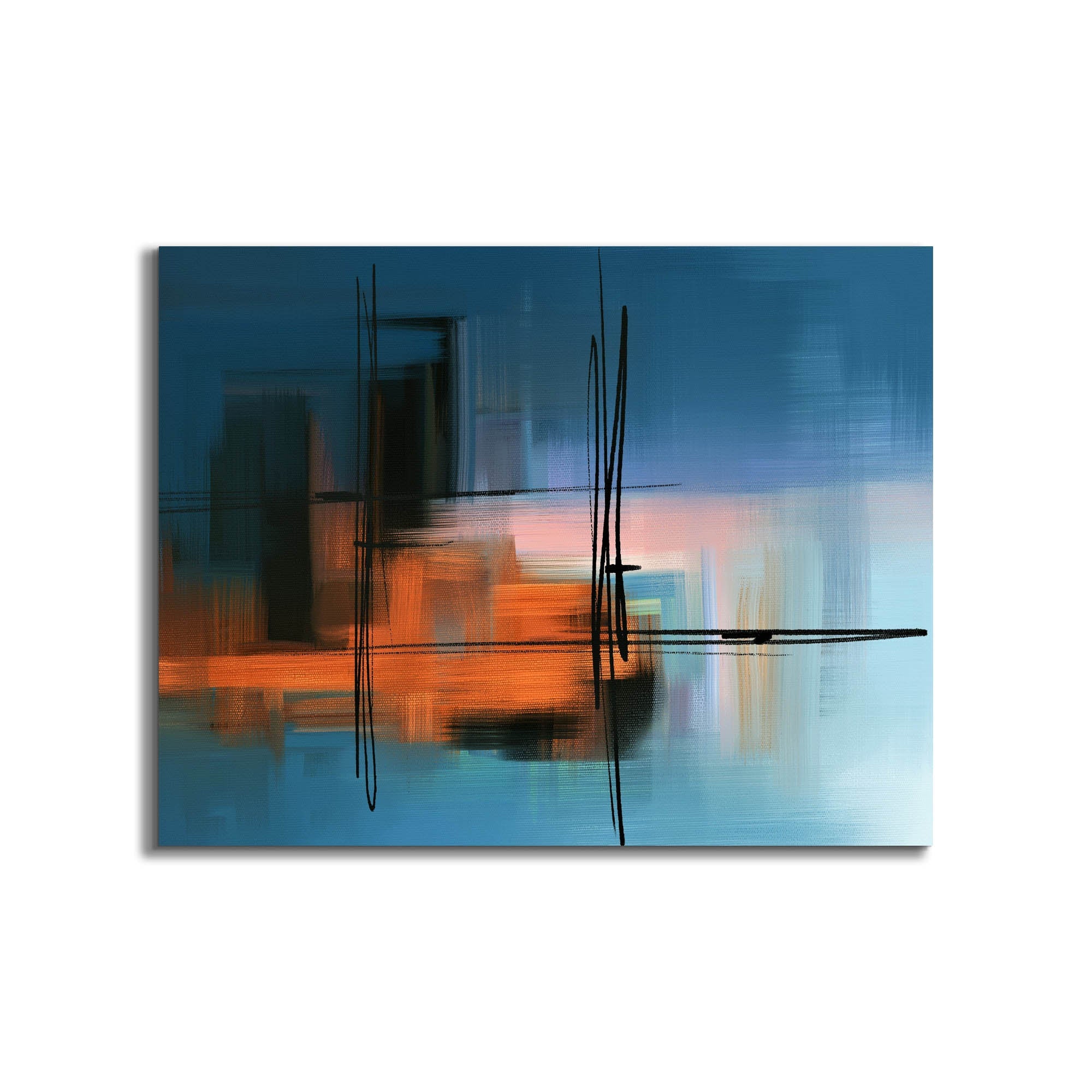 Wall Art-Hues of Blue Abstract- Fine Art Canvas - RGB varnish #4836-105-Wall Art-DECOROLALA