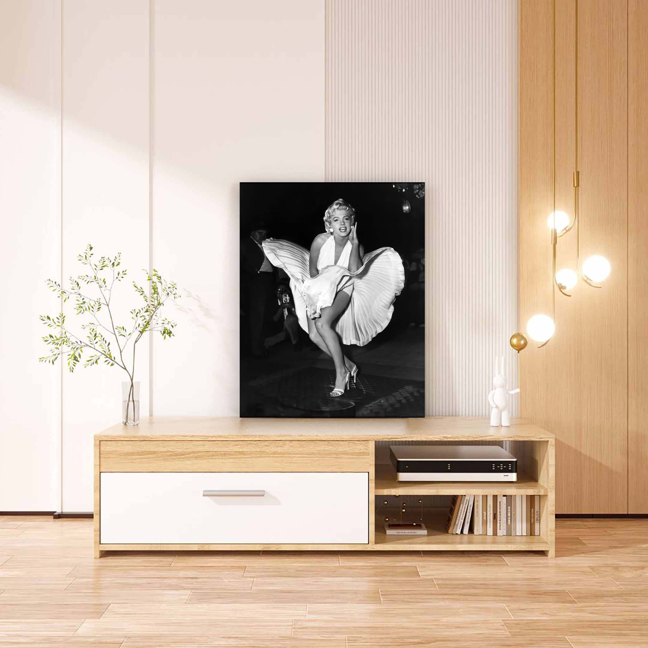 Wall Art-Iconic Scene of Marilynn in White dress- Canvas Print-Wall Art-DECOROLALA