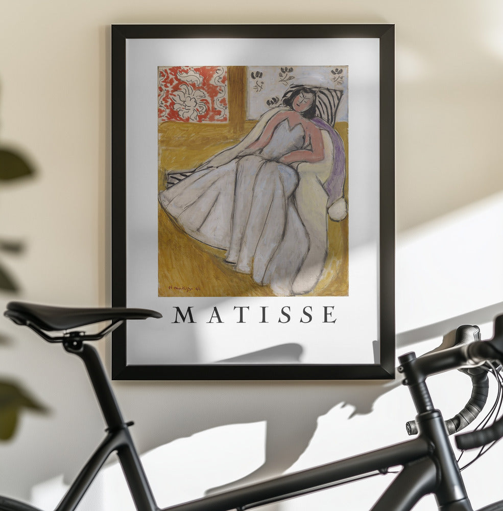 Wall Art Jeune Femme Ë La Pelisse Blanche by Matisse-canvas prints-DECOROLALA