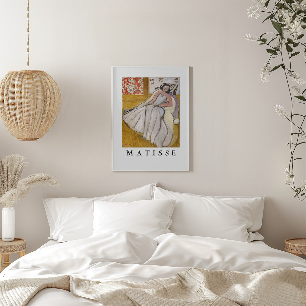 Wall Art Jeune Femme Ë La Pelisse Blanche by Matisse-canvas prints-DECOROLALA