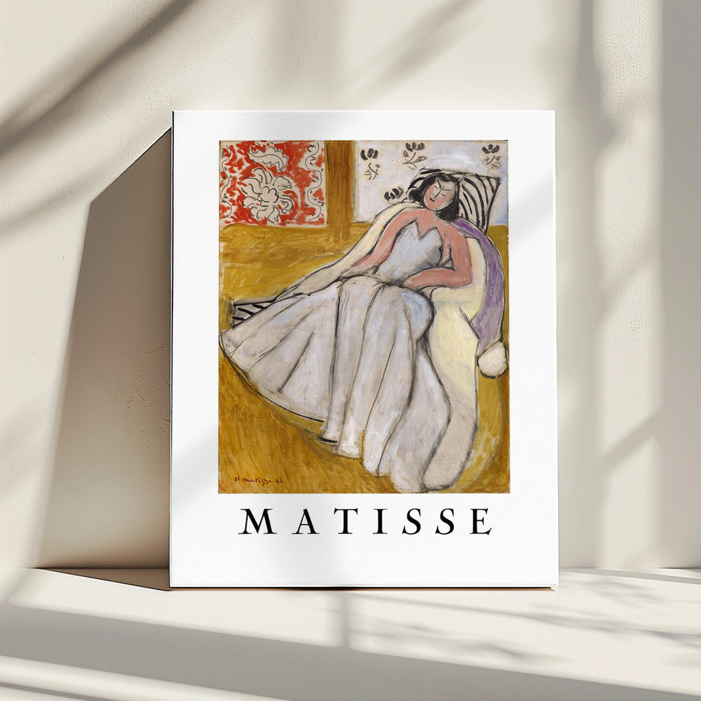 Wall Art Jeune Femme Ë La Pelisse Blanche by Matisse-canvas prints-DECOROLALA