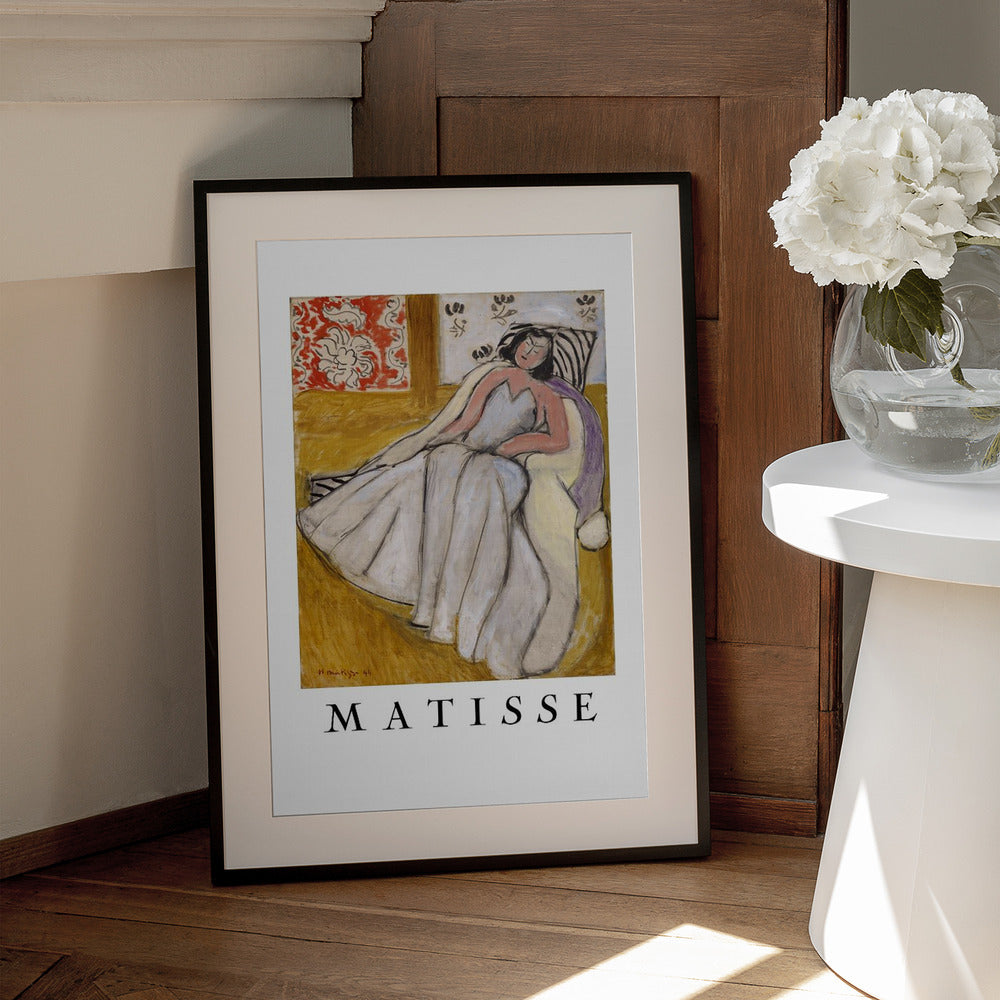 Wall Art Jeune Femme Ë La Pelisse Blanche by Matisse-canvas prints-DECOROLALA