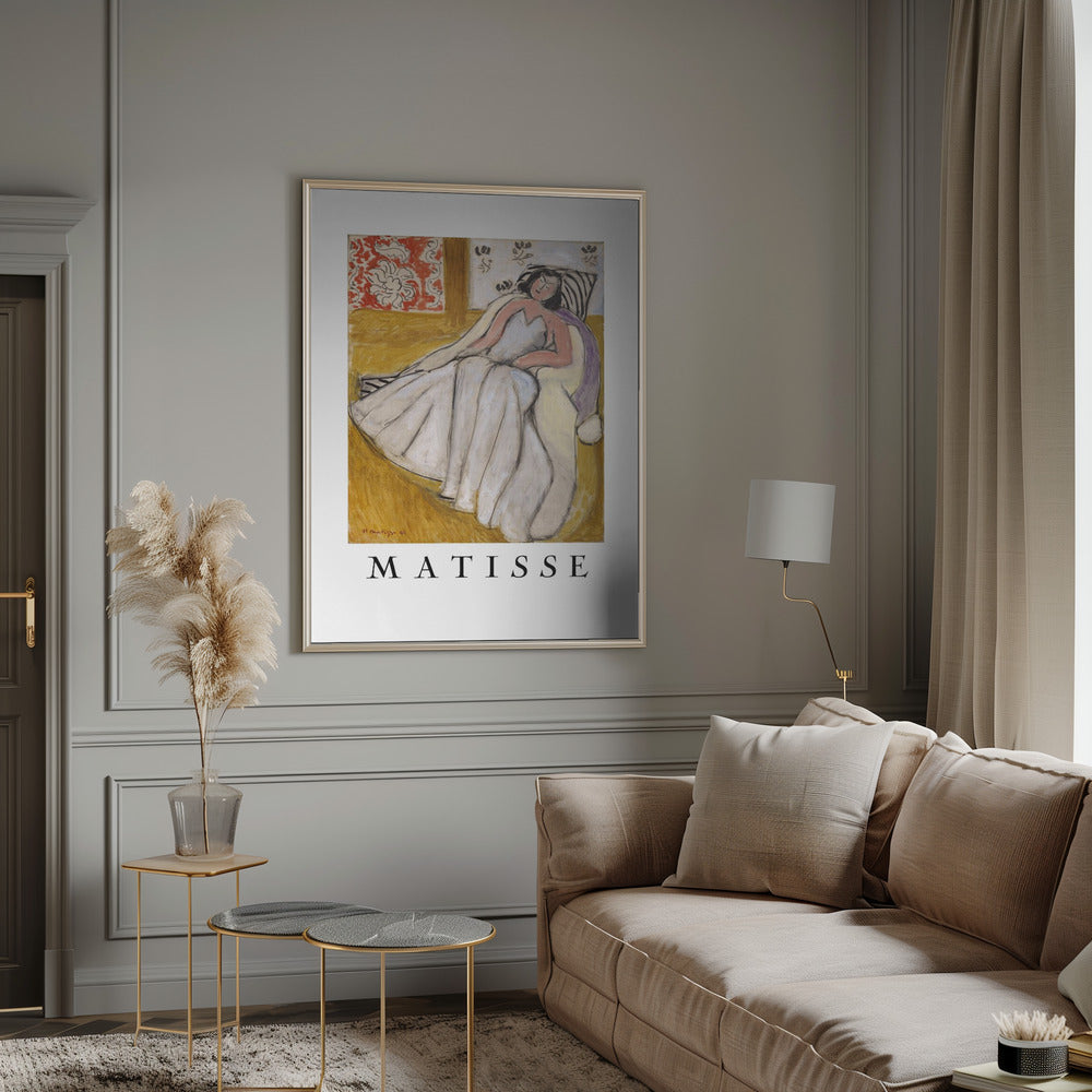 Wall Art Jeune Femme Ë La Pelisse Blanche by Matisse-canvas prints-DECOROLALA