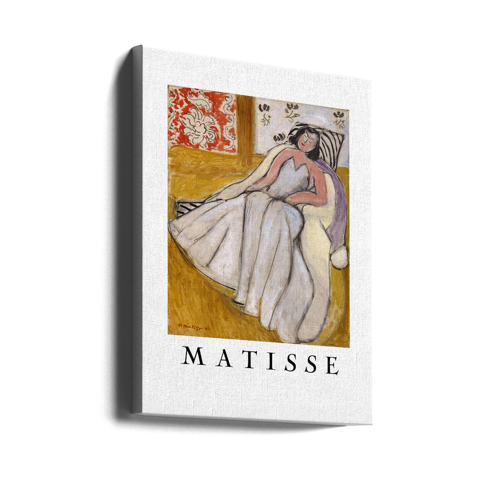 Wall Art Jeune Femme Ë La Pelisse Blanche by Matisse-canvas prints-DECOROLALA